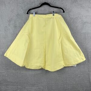 Asos Design Women's US 6 Yellow Polyester Cotton Back Zip Up Skirt